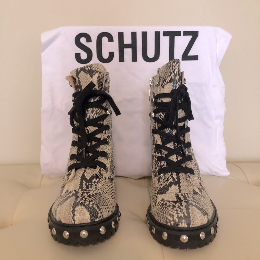 SCHUTZ Andrea snakeskin leather boot